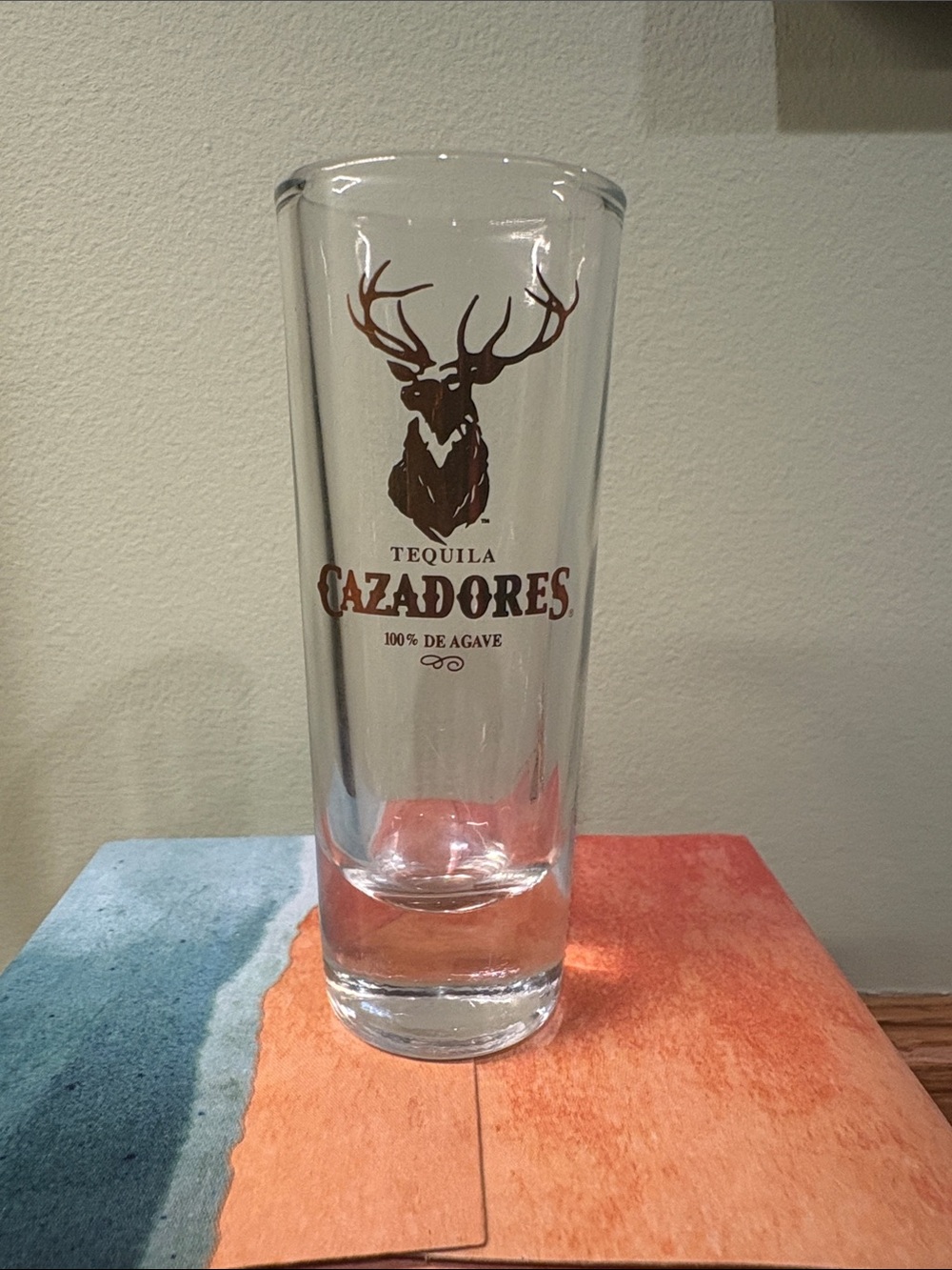 Cazadores Tequila Branded Weighted Shot Glass - Clear with Brown Logo